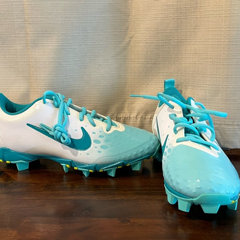 Nike HyperDiamond Fastflex Cleats Style 856434100 Color/White & Teal Size/W7.5